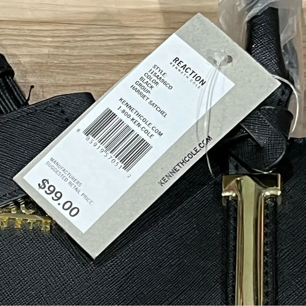 NEW Kenneth Cole Reaction Harriet Satchel Black